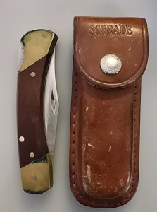 Schrade "Uncle Henry" Pocket Knife With Leather Sheath