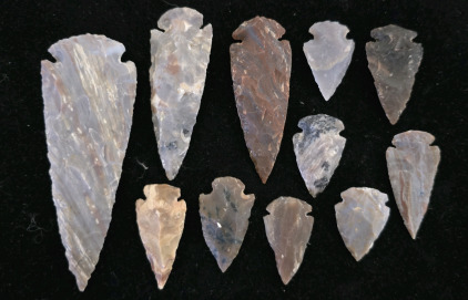 (3) Spear Points, (8) Arrowheads