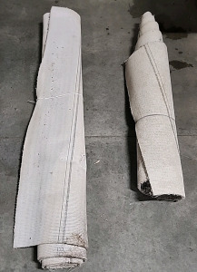 2 Rolls of Grey Shag Carpet Roll #1/ 6' Roll #2/4'