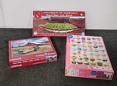 Puzzles.. University of Nebraska Memorial Stadium,Cupcake Puzzle, Farm Barn