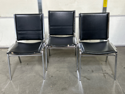 (3) Metal/ Black Chairs