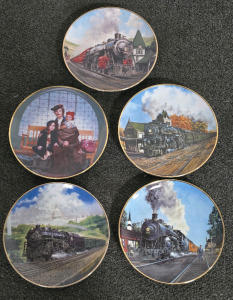 (5) Train Themed Plates From Bradford Exchange