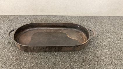 Vintage Cast Iron Oval Fish Fryer Pan