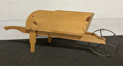 Wooden Decorative Wheelbarrow