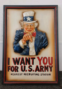 Framed Uncle Sam Art 28" x 20"