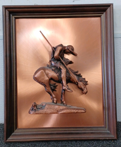 Framed Copper-Like Metal Art Display