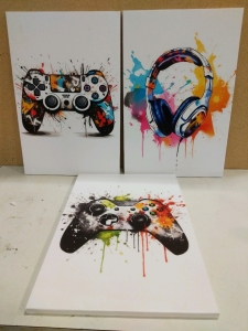 3 Piece Gaming Art Canvas 16x24 (salmon)