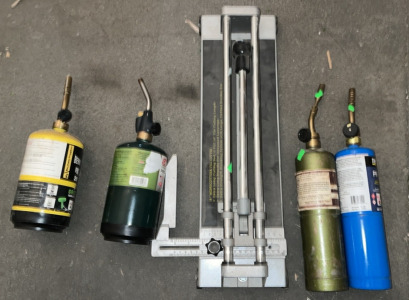 (1) 14" Monkcottura Tile Cutter (4) Propane Torches