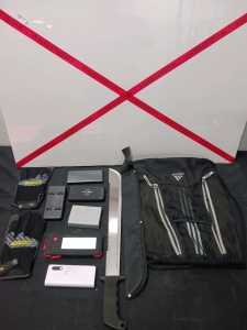 Machete Multiple Chargers Pair Of Gloves, Adidas Backpack