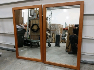 2) Amber Wood Framed Mirrors 24x39 (r2)