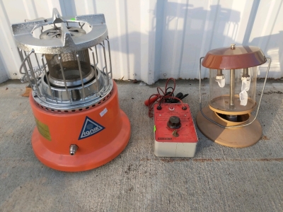 Ignik Gas Lantern, Allen Ignition Transistor Compression Adapter, and Century Primus Propane Lantern