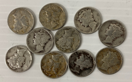 (10) Assorted Mercury Dimes