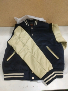 Brutul Bee Original Letterman Jacket Navy Blue Cream Large and Whole Box Amazon Overstock (r6)