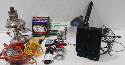 (2) Desk Lamps (2) Fuel System Repair Kits (2) Aztec Lansing Computer Speakers & More