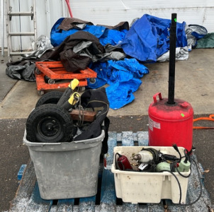 (1) Dolly (1) 5 Gallon Portable Oil Drain Dolly (1) Black and Decker 8" Drill & Much More