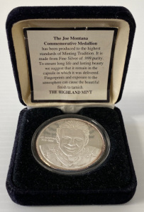 The Joe Montana Commemorative Medallion