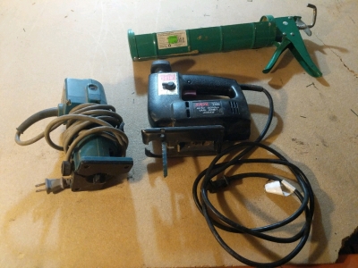 13" Caulk Gun, Skil Auto-Scroll Jigsaw, Makita Electric Trimmer and More