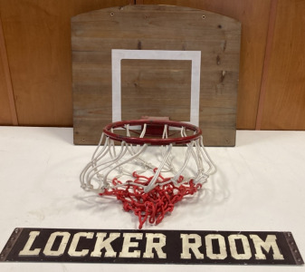 Wood Basketball Board/Net, Medal Sign