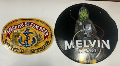 Anchor Steam Beer Metal Sign, Melvin Brewing Metal Sign