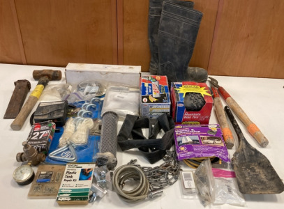 Various Construction Supplies, Boots, Bike Tires & More