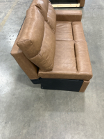 Brown Leather Corner RV Couch - 84&rdquo; - 2