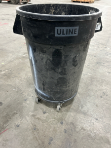Rolling ULine Trash Can