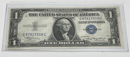 George Washington One Dollar Silver Certificate Dated 1935 A
