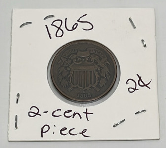 1865 2 Cent Coin (Carded)