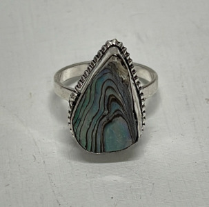 Abalone Shell .925 Silver Ring Size 8