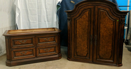 (1) Wooden Armoire w/ Dresser Base - 48"x24"x72"