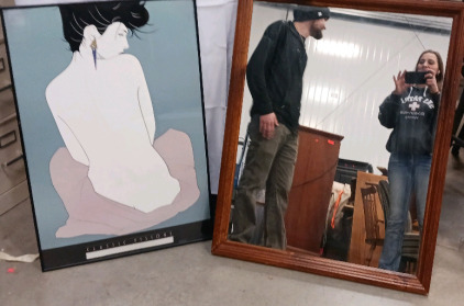 Classic Vision Picture Frame (24inx36in) Mirror With Wooden Frame (31inx39in)
