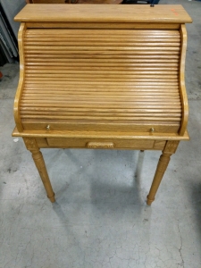 (1) Wooden Roll-Top Desk - 34"x20"x44"