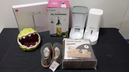 Amazon Overstock sale (4) FineDine Glass Oil Dispensers Drip Free Spout (2) Meowyoyo Automatic Food and Water Dispensers (1) UIN Women's Walking Shoes Size 10.5 And More!