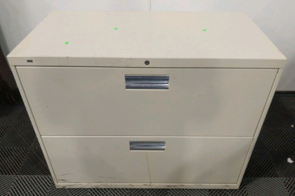 (1) Beige Lateral Filing Cabinet - (2) Drawer - 42"x19&frac14;"x29"H