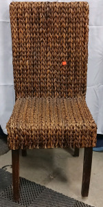 Vintage Wooden Wicker Chair (40in Tall)