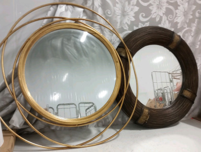 (2) Round Mirrors