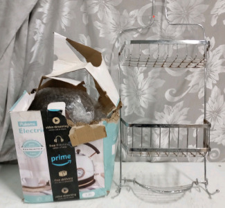 (1) Electric Kettle (1) Shower Rack