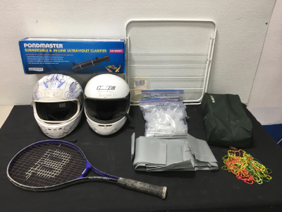 Submersible Ultraviolet Clarifier, (2) Motorcycle Helmets, Shoe Storage Set & More