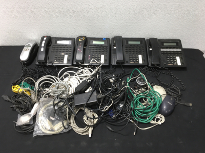(5) Corded Phones & Wires