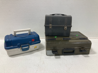 (3) Assorted Size Plastic Tool Boxes, Good Condition