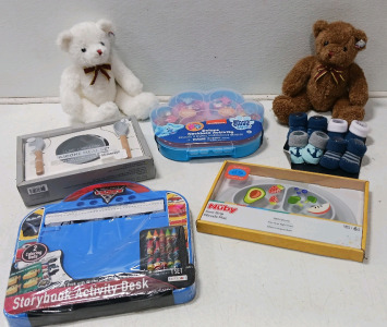 Baby Socks, Miracle Mat, Meal Set (2) Teddy Bears Cars 3 Activity Set, Blues Clues Necklace Activity Set