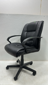Black Faux Leather Rolling Office Chair