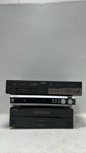 Pioneer Elite BDP-09FD Blu-Ray Disc Player, Philips MX-3660D DVD Video Digital Surround System, Go.Video DDV3110 VHS Player