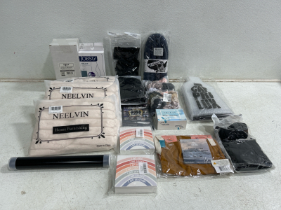 (1) Fuzzy Steering Wheel Cover (4) Bags Of Assorted Scrunchies (8) Fuzzy Pillow Cases And More Women&rsquo;s Accessories