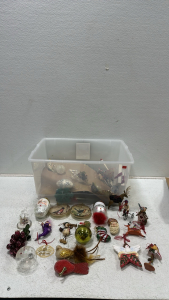 Large Box of Various Christmas Ornaments (Santa, Birds, Bulbs, Stockings, Snowflakes, and Much More)