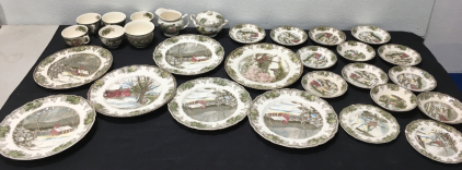 Friendly Village Johnson Brothers 29 Piece Dish Set.