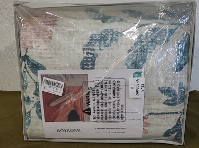 (1) AOYAOMI, 9' x 12' Area Rug, Floral Pattern