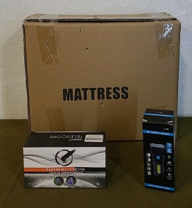 (1) Monocular Telescope, (1) USB Rechargeable Flashlight & (1) Cot Mattress, 75" x 28"