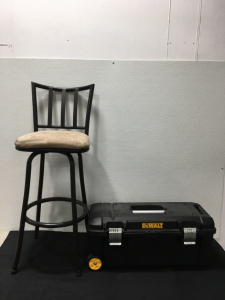 Dewalt Toolbox On Wheels & Chair Black and Tan (40in Tall)