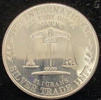 Silver Trade Unit One Troy Ounce .999 Fine Silver Coin - 2